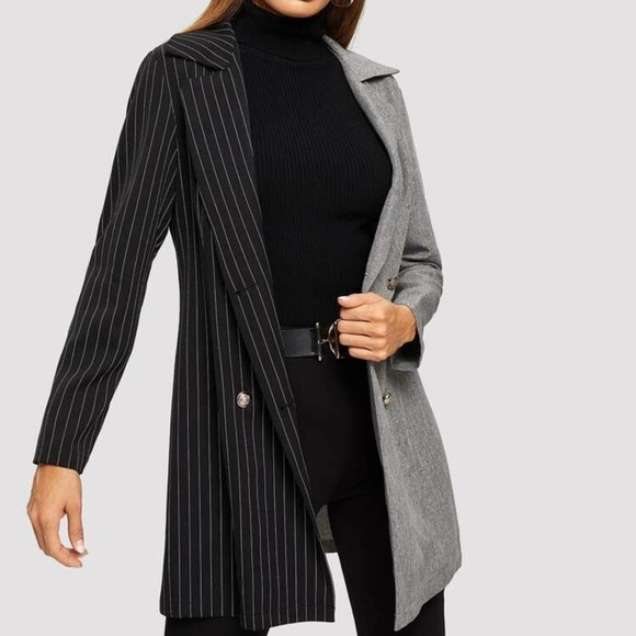 SHEIN Jackets & Blazers - Colorblock striped jacket